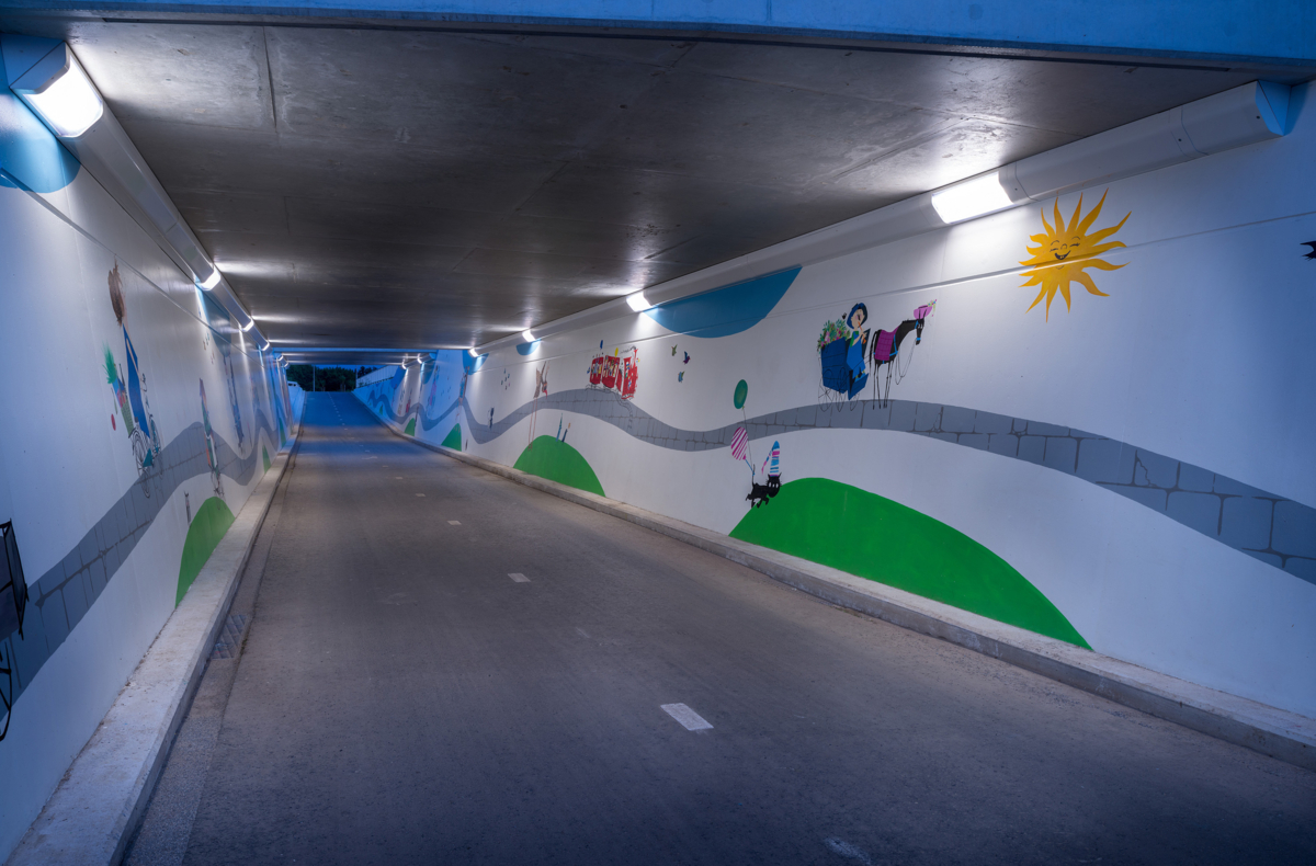 Lightronics Ventego armaturen in een fietstunnel in Zaltbommel